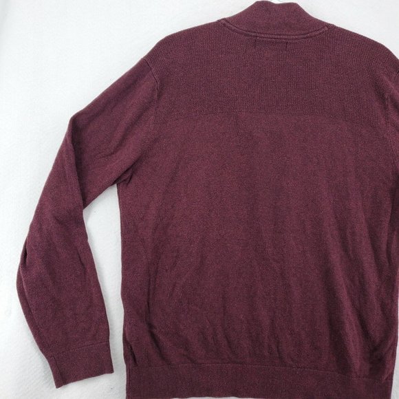 Banana Republic Sweater Men's Long Sleeve 1/4 Zip Pullover High Neck Purple Med - Picture 11 of 12